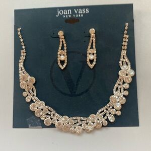 Joan Vass Genuine Crystal Necklace and Earring Set